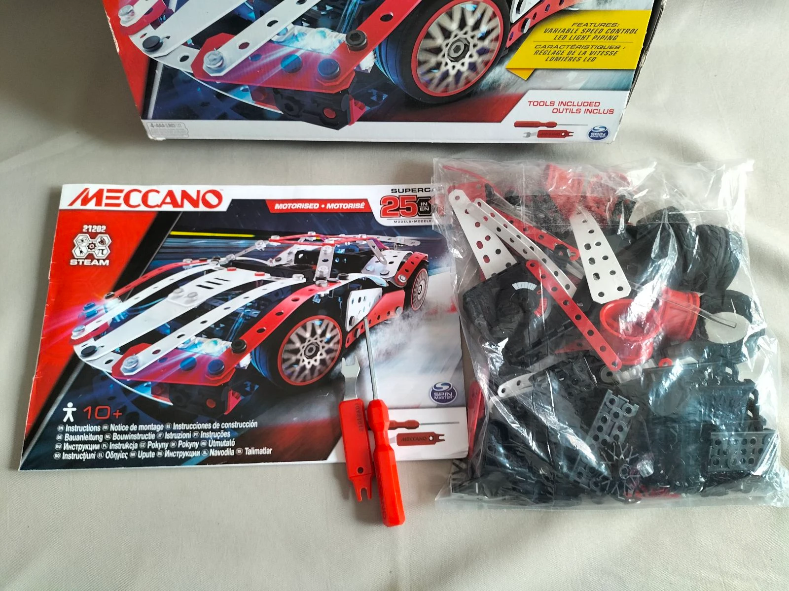 Supercars Construction Set 25 Motorized Models 10 years | Meccano | Complete | 347 pieces – photo 3
